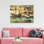 De haven van Sevilla, c.1590 Canvas Afdruk (Insitu (Woonkamer))