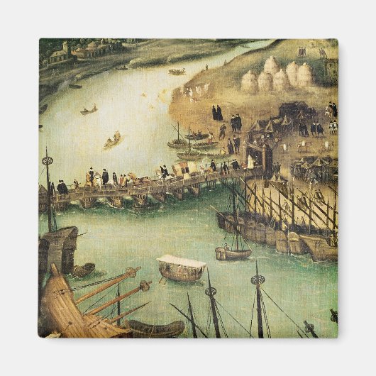De haven van Sevilla, c.1590 Magneet (Voorkant)