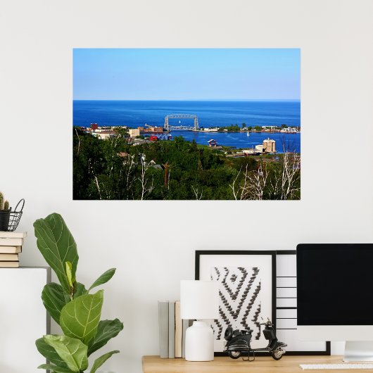 De haven van Skyline Poster (Thuiskantoor)