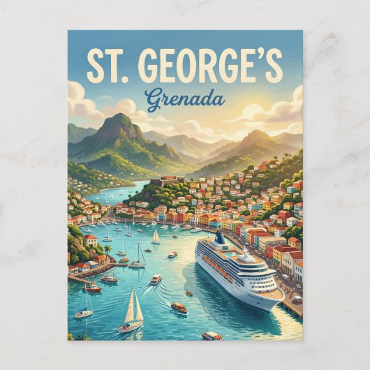 De haven van St. George Grenada Briefkaart (Voorkant)