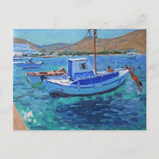 De haven van Tinos 2012 Briefkaart (Voorkant)