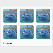 De haven van Tinos 2012 Vierkante Sticker (Vel)