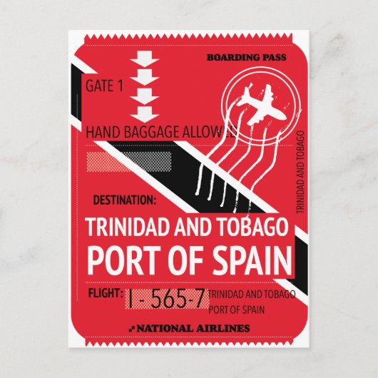 de haven van trinidad en tobago van spanje , een r briefkaart (Voorkant)