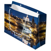 De haven van Valletta in de stad 's nachts Groot Cadeauzakje (Voorkant Gekanteld)