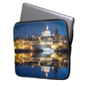 De haven van Valletta in de stad 's nachts Laptop Sleeve (Voorkant Links)