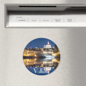 De haven van Valletta in de stad 's nachts Magneet (Insitu (Vaatwasser))