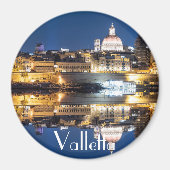 De haven van Valletta in de stad 's nachts Magneet (Voorkant)