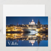 De haven van Valletta in het Briefkaart van de nac (Voorkant / Achterkant)