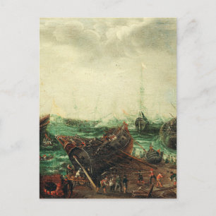 De havenscène van Adam Willaerts Briefkaart