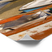 De havenstad met kleurrijke vissersboten poster (Hoek)