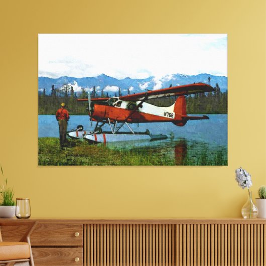 De Havilland Beaver Floatplane Canvas Afdruk (Insitu (Woonkamer))