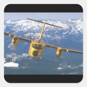 De Havilland Buffalo. (buffel_Militair Vliegtuig Vierkante Sticker