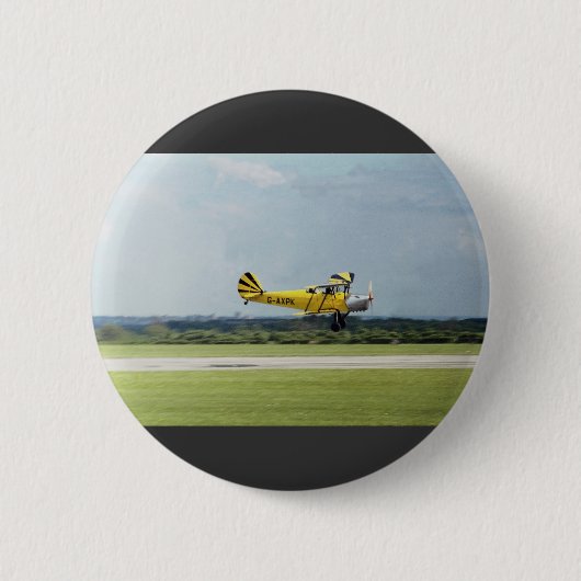De Havilland Tiger Moth Ronde Button 5,7 Cm (Voorkant)