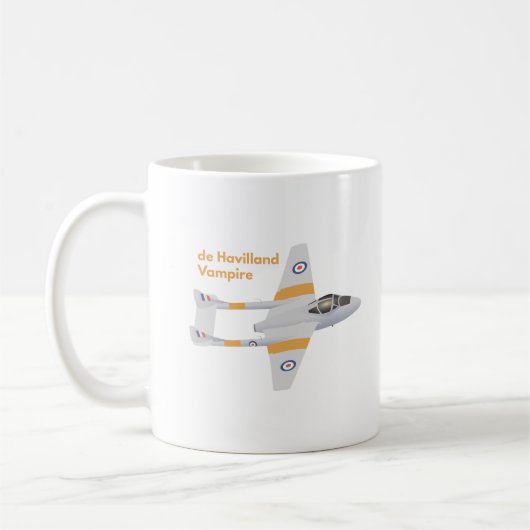de Havilland Vampire British WW2 Airplane Koffiemok (Links)