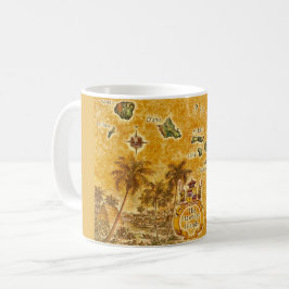De Hawaï-eilanden Vintage kaart Koffiemok