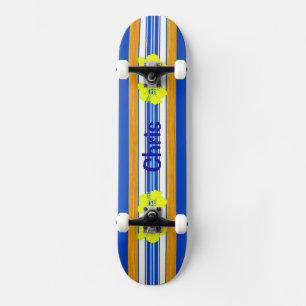 De Hawaiiaanse Blauwe Surfplank van de Hibiscus Skateboard