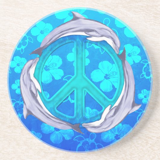 De Hawaiiaanse Dolfijnen van de Vrede Zandsteen Onderzetter (Voorkant)