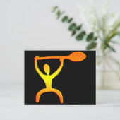 De Hawaiiaanse Rotstekening van het Man van de Briefkaart (Staand voorkant)