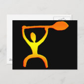 De Hawaiiaanse Rotstekening van het Man van de Briefkaart (Voorkant / Achterkant)