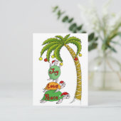 De Hawaiiaanse Schildpad Santas van Kerstmis Feestdagenkaart (Staand voorkant)