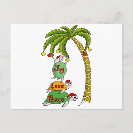 De Hawaiiaanse Schildpad Santas van Kerstmis Feestdagenkaart (Voorkant)