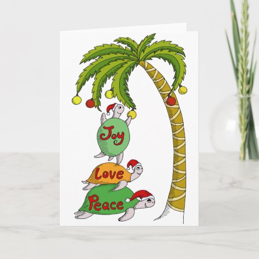 De Hawaiiaanse Schildpadden van Kerstmis Feestdagen Kaart (Voorkant)