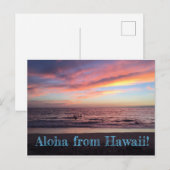 De Hawaiiaanse zonsondergang Briefkaart (Voorkant / Achterkant)