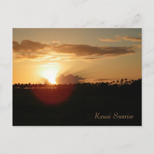 De Hawaiiaanse Zonsopgang van Kauai Briefkaart (Voorkant)