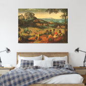 De Hay Harvest van Pieter Bruegel - 1565 Canvas Afdruk (Insitu (Slaapkamer))