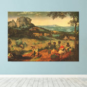 De Hay Harvest van Pieter Bruegel - 1565 Canvas Afdruk (Insitu (Houten vloer))