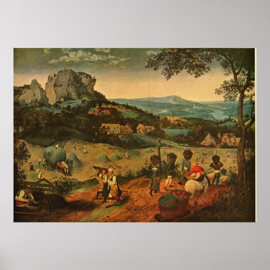 De Hay Harvest van Pieter Bruegel - 1565 Poster (Voorkant)