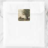 De Haycart, c. 1860 Vierkante Sticker (Tas)