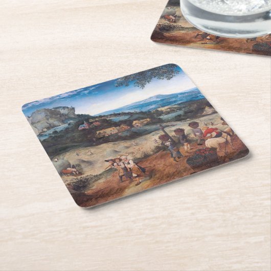 De Haymaking, Pieter Bruegel Kartonnen Onderzetters (Schuin)