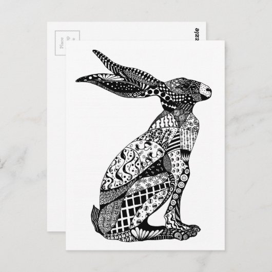 De Hazen van de zitting Briefkaart (Voorkant / Achterkant)