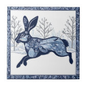 De Hazen Winter's Whimsical Wandering Tegeltje (Voorkant)