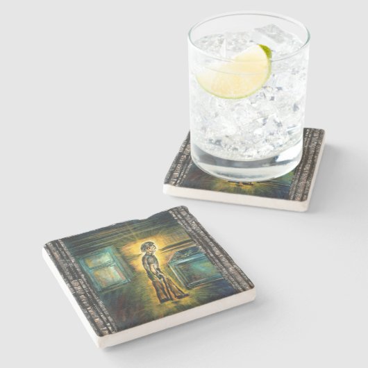 De Healer Stenen Onderzetter (Zijkant)