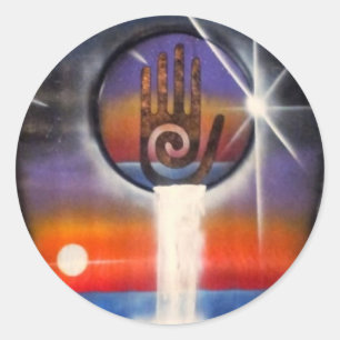 De Healing Hand van het Universum Ronde Sticker