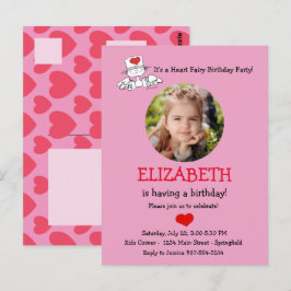 De Heart Fairy© verjaardagsfoto uitnodiging