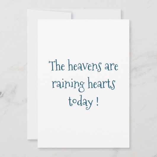 De Heavens regenen vandaag de dag. Kaart (Achterkant)