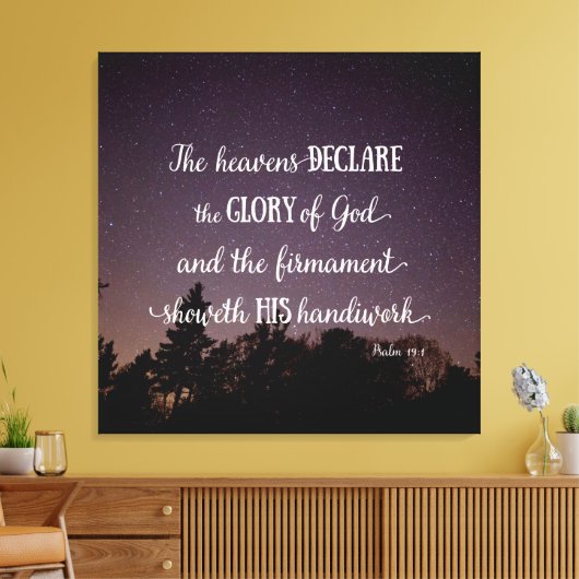 De Heavens verklaren de glorie van God Canvas Afdruk (Insitu (Woonkamer))