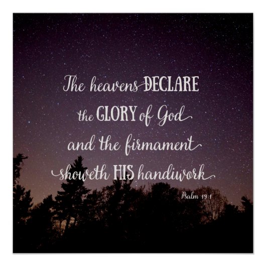 De Heavens verklaren de glorie van God Perfect Poster (Voorkant)