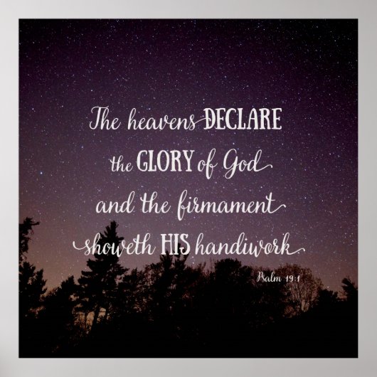 De Heavens verklaren de glorie van God Poster (Voorkant)