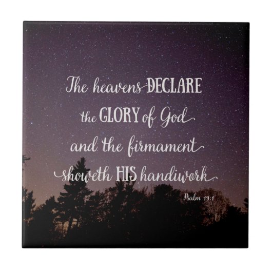 De Heavens verklaren de glorie van God Tegeltje (Voorkant)