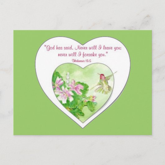 De Hebreeuwen van de manuscripten 19:5 nooit zal i Briefkaart (Voorkant)