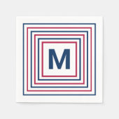 De hedendaagse 4e juli Rode Witte en Blauwe Partij Servet (Voorkant)