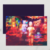 De hedendaagse Abstracte Boeddha-Meditation Art Feestdagenkaart (Voorkant / Achterkant)