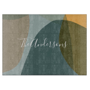 De hedendaagse Abstracte Kunst in Blauwgroen Geper Snijplank