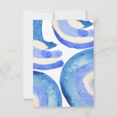 De hedendaagse Abstracte Kunstblauwe Waterverf Wed RSVP Kaartje (Achterkant)