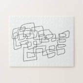 De hedendaagse Abstracte Lijn Kunst in Zwart-wit Legpuzzel (Horizontaal)