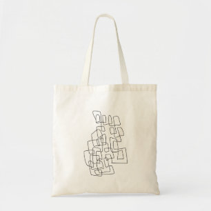 De hedendaagse Abstracte Lijn Kunst in Zwart-wit Tote Bag